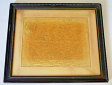 ANTIQUE 18th CENTURY SILK EMBROIDERED MAP of EUROPE SAMPLER 1795