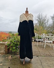 1920-30 Opera Coat with Ermine Collar Silk Velvet Silk Satin Lining ,couture