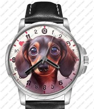 Adorable Dachshund Pet Dog Beautiful Unique Rare Gift Wrist Watch Fast UK
