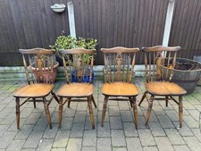 Set 4 Vintage Wooden Oak
