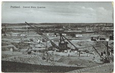 VINTAGE B/W POSTCARD, DORSET, CONVICT STONE QUARRIES, PORTLAND