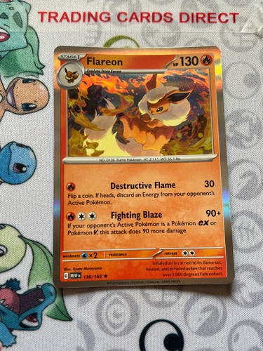 Flareon 136 165 holo - flareon, rare