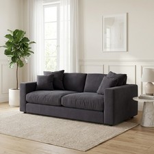 Deluxe Plush Fabric Large Sofa