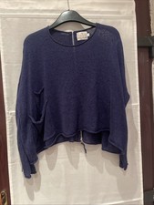 The Masai Clothing Company Blue Short Linen Cotton Viscose Blend Top Size S