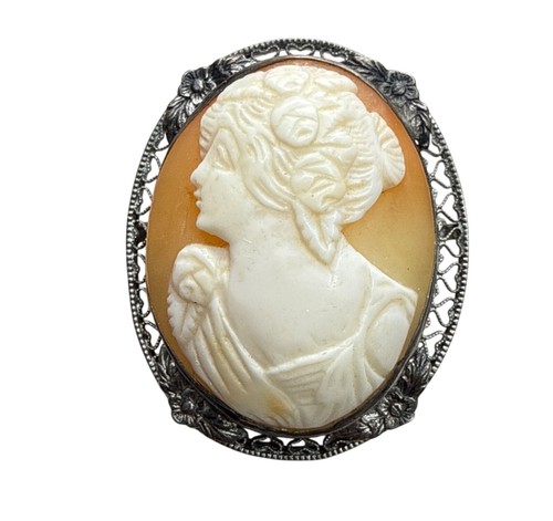 Vintage hand carved shell - vintage,