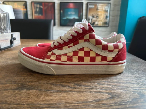 Vans shoes red checked - vans,