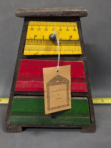 Jewelry box three drawer - jewelry, ruler