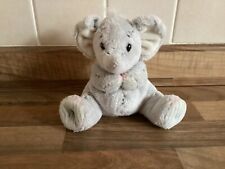 Cute Vintage Elliot And Buttons Grey Elephant Soft Plush Toy Beanie Bottom 6”