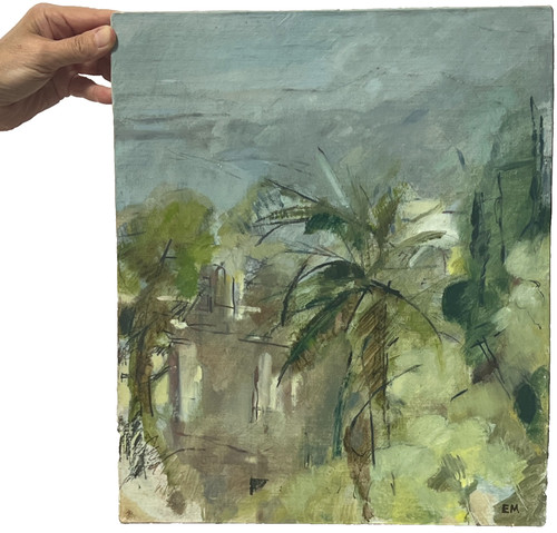 Oil canvas abandoned house - on,