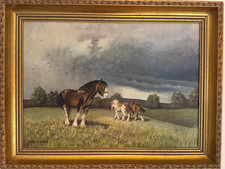 John.C. Moore (20thC) oil painting after"The Shires" Terence Cuneo