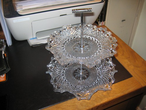 Sowerby pressed glass tier - pressed, 2