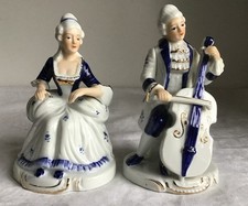 PAIR of Porcelain Blue White
