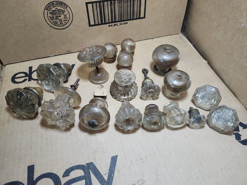 Vintage glass door knobs lot - door,