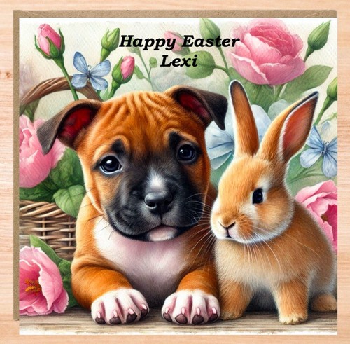 Personalised staffy easter - personalised,