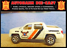 HONDA RIDGELINE DUAL-CAB 4x4; LIFEGUARD PICK-UP MATCHBOX 1:64 SCALE MODEL TRUCK