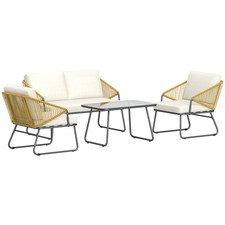 Outsunny 4 Piece Rattan Garden