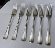 6 X Mappin & Webb 20.5cm RAT TAIL RATTAIL Silver Plate Dinner Forks Cutlery
