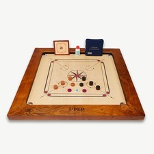 Large Carrom Board Game Size 35" x 35" With Coins & Striker Set Great for Family