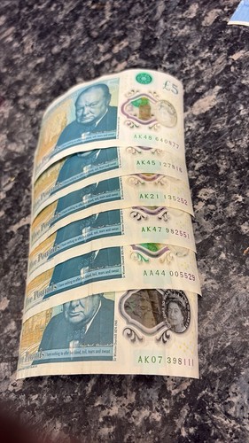 England polymer banknotes - £5,