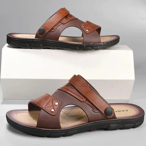 Mens leather sandals summer - leather,