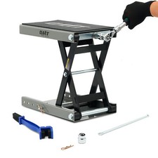 Motorbike Lift w/ Platform 500kg Heavy Duty Motorbike Stand for Dirt Bike Grey