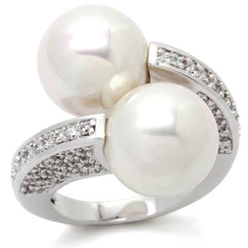 Ladies pearl ring - , silver