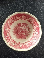 WOODS BURSLEM PINK SEAFORTH PATTERN DESSERT BOWL