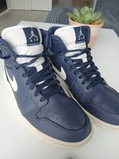 Real Air Jordan 1 Mid Armory Navy / White - Men's UK 8.5 - Slightly Worn / No...