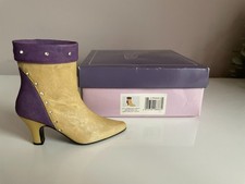 The Leonardo Collection If the Shoe Fits Purple & Mustard ankle boot pre-owned