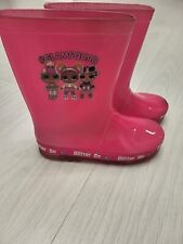 Girls Glamsquad Pink Wellington Boots LOL Glitter On Light Up size 35eu 2 Uk
