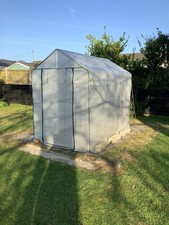 Vounot Walk In Greenhouse with Shelves - 143 x 215 x 195cm