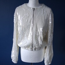 Mango Ivory  Sequin Bomber