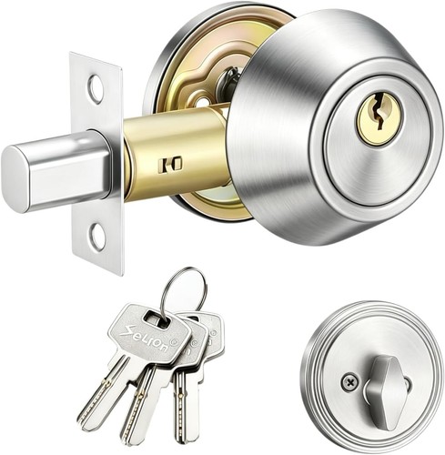 Round single cylinder deadbolt - single,
