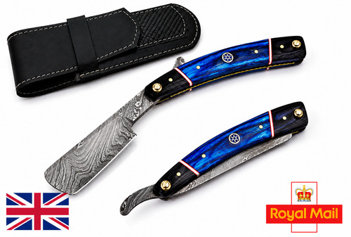 Damascus steel straight razor - damascus,