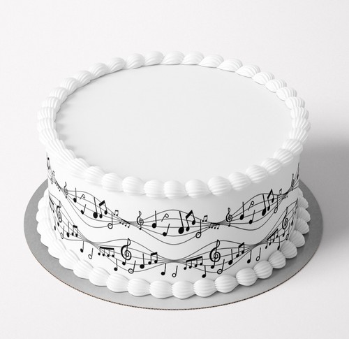 Sheet music notes edible icing - music,