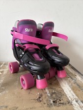 SFR Racing Storm Kids Adjustable Quad Skates UK 3-6 Pink Black Roller Skates
