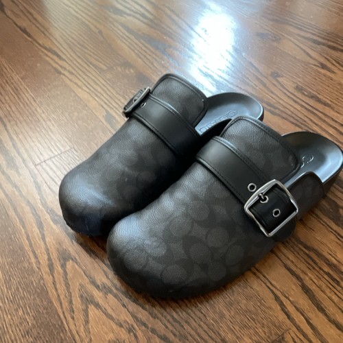 Coach men black logo leather - men's,