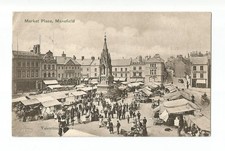 MANSFIELD - MARKET PLACE - OLD 1904 POSTMARK POSTCARD - NOTTINGHAMSHIRE