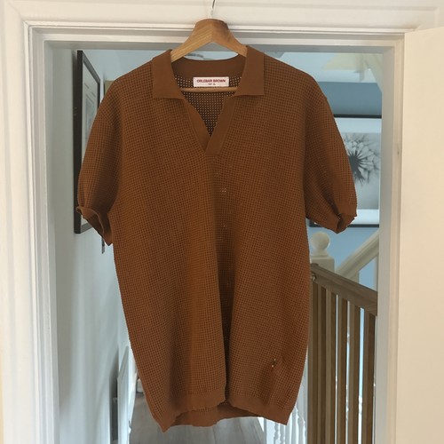 Orlebar brown knitted polo - brown,