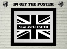 Newcastle Union Jack Flag Football Wall Art. Size A3 Print Only