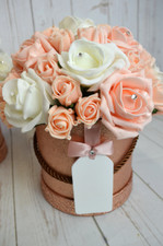 Forever Artificial Foam Roses in Glitter Effect Foil Hat Boxes - gifting