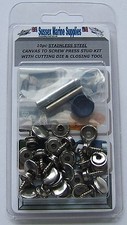 Boat Cover/Canopy Fastener Kit Stainless Steel Canvas to Screw kit & tools 10pcs