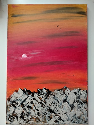 Crimson alpine twilight - "crimson, twilight"