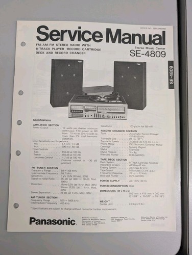 Panasonic 4809 stereo music - se-4809,