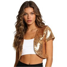Woman Sequin Shrug Short