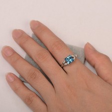 Swiss Blue Topaz Women Ring