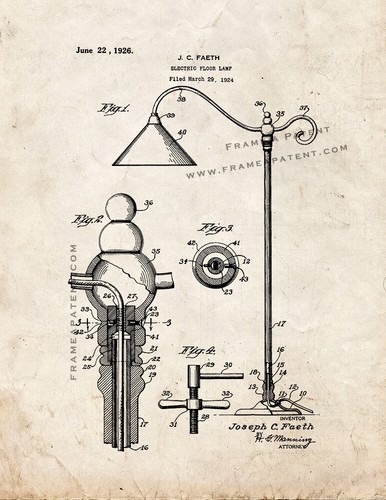 Electric floor lamp patent - lamp,