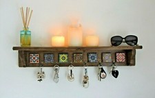 Mexican furniture kitchen shelf with key hooks
