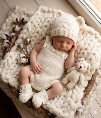 Hand knitted baby - , set