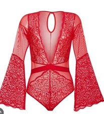 Red Sheer Lace Lingerie